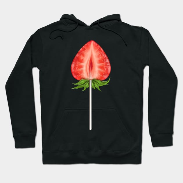 Strawberry Slice Lollipop Hoodie by JenelleArt